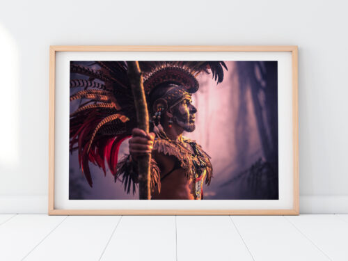 Mictlantecuhtli #4 Aztec Lord of the Dead photograph by JP Stones in a light wood frame