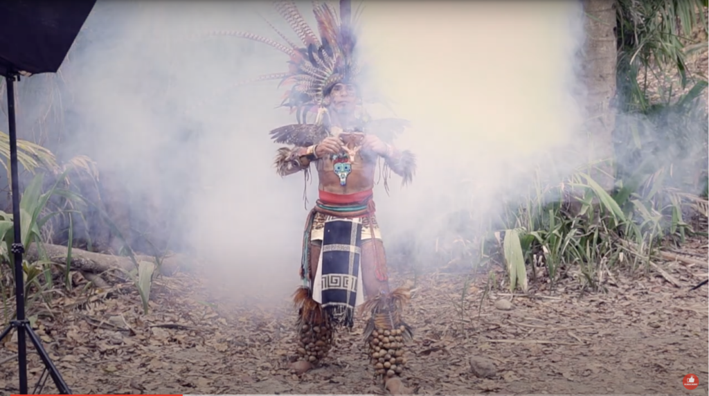 A screenshot from my Narrative Photography video. Mexica Aztec Warrior.